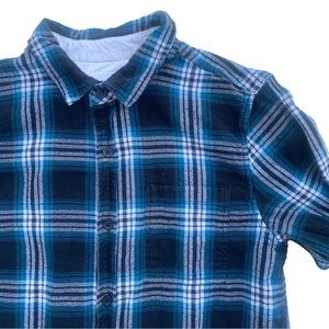 On The Byas Men’s Blue Plaid 100% Cotton Long Sleeve Button Up Shirt Sz M